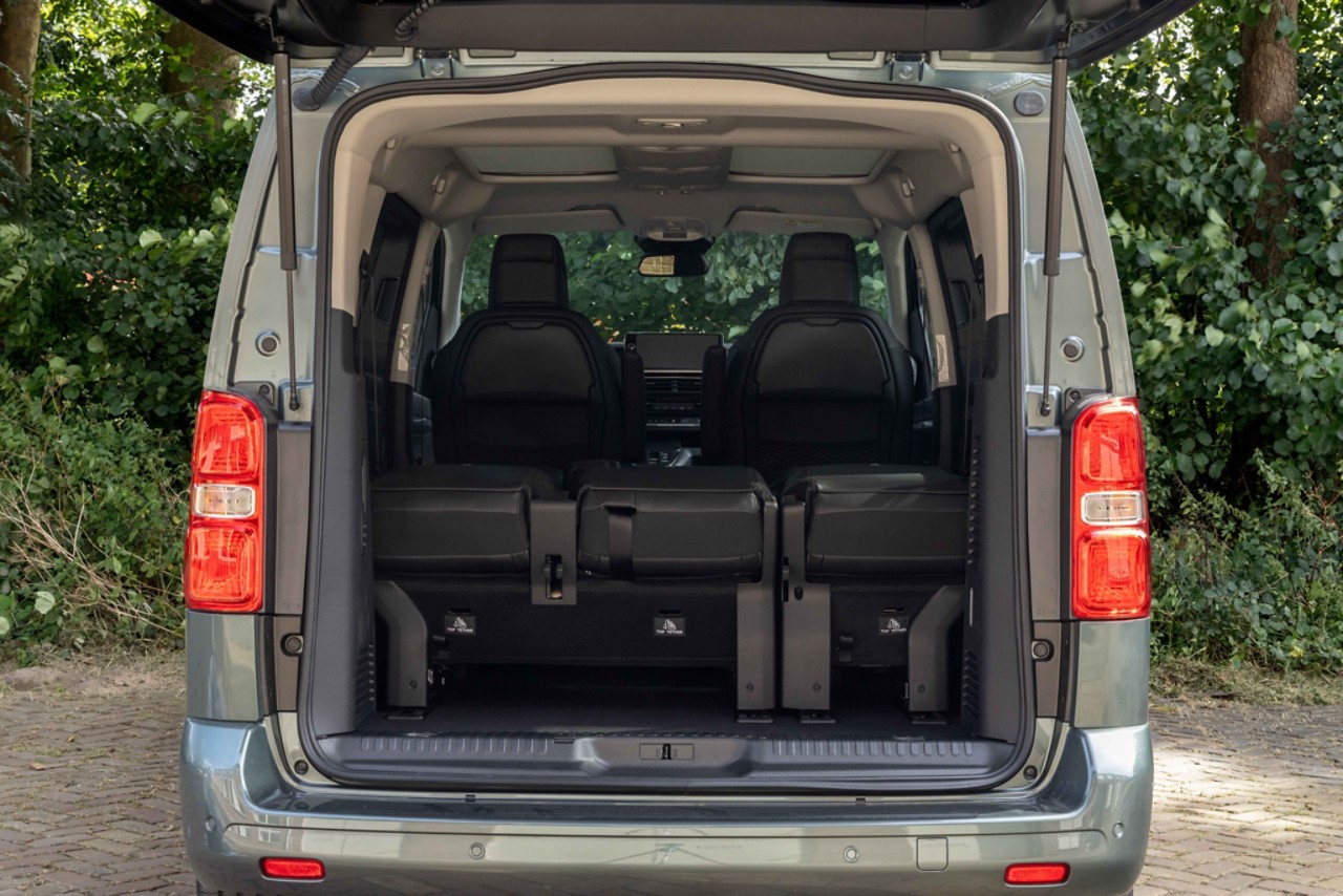 The adaptable Proace Verso with some of its rear seats folded 